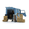 Market trader with crates