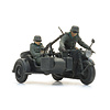 Wehrmacht Zündapp met zijspan + 2 figuren