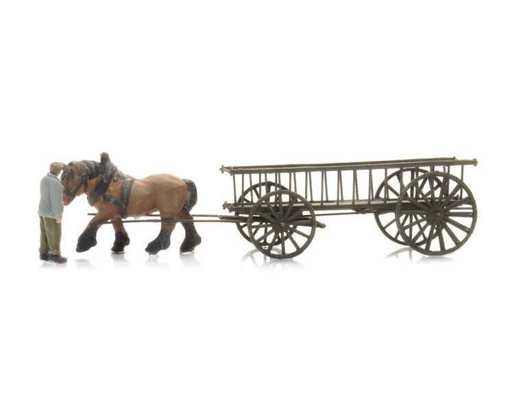 Hay wagon (empty) with figure