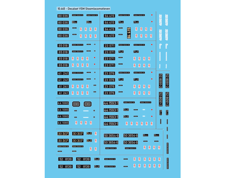Decalset VSM stoomlocomotieven