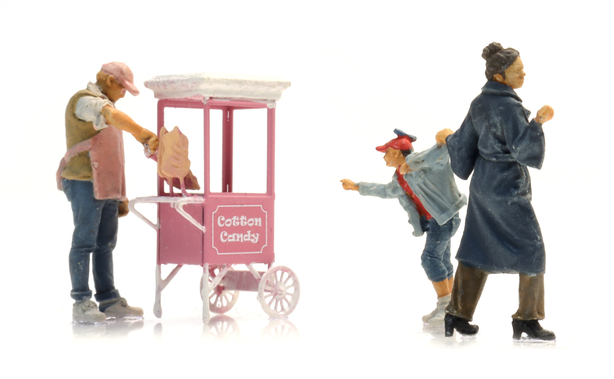 Candy floss cart with figures