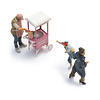 Candy floss cart with figures