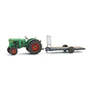 Deutz D30 boomgaardtrekker met aanhanger