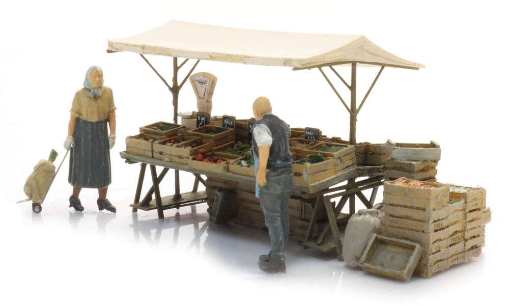 Market stall with vegetables