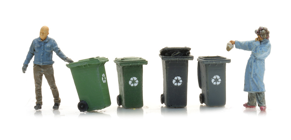 Four wheelie bins