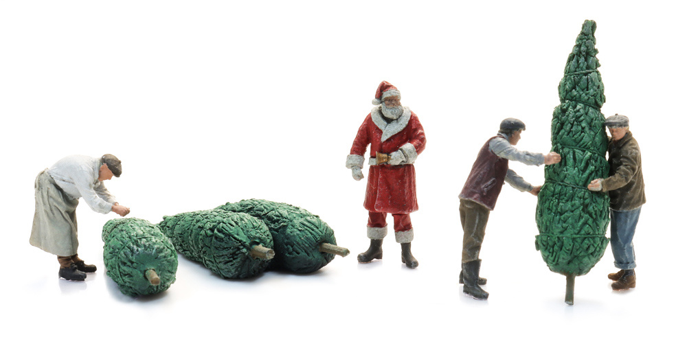 Kerstman met kerstboom sjouwers