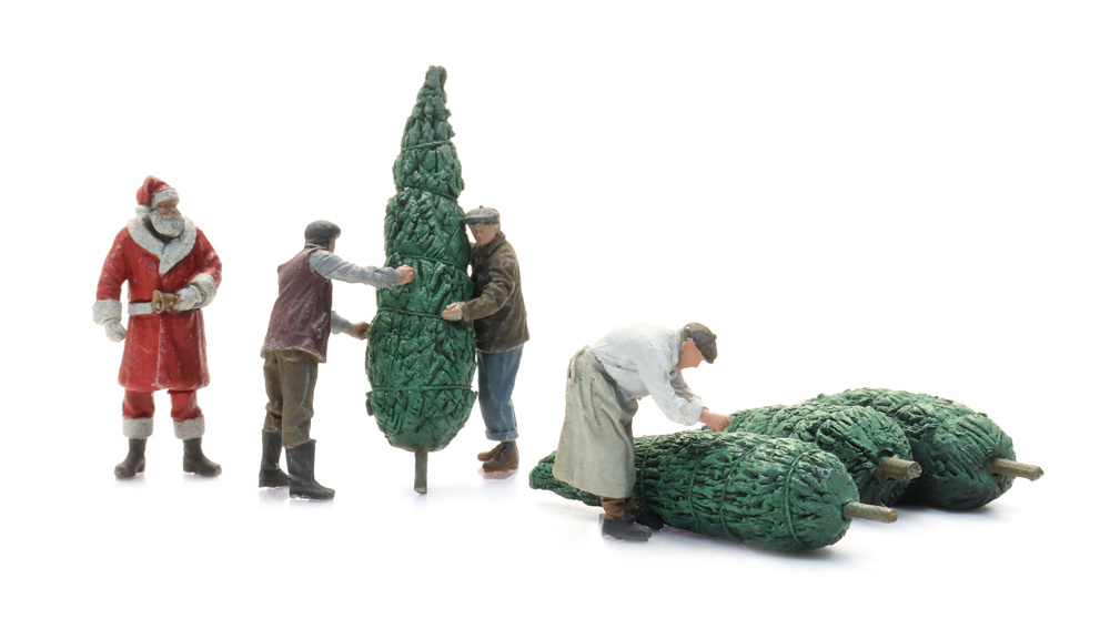 Kerstman met kerstboom sjouwers