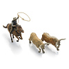Cowboy vangt Longhorns met lasso