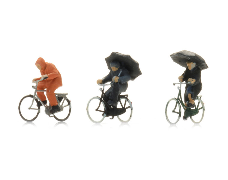 Fietsers in de regen