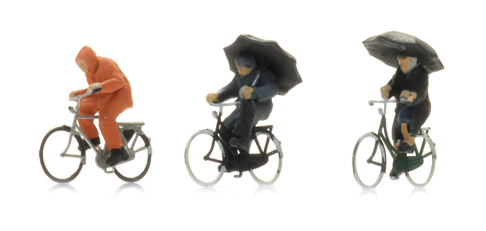 Fietsers in de regen