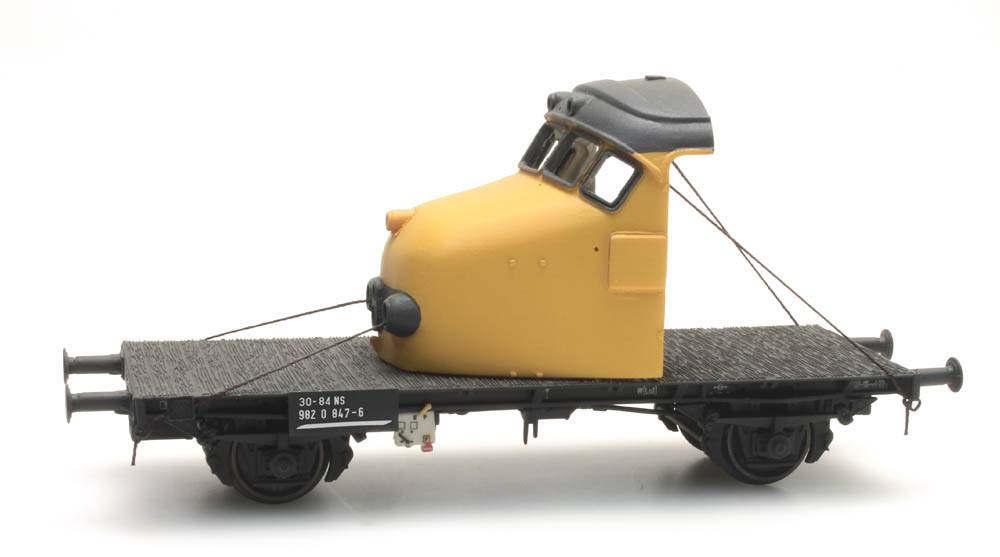 GTU-Flachwagen mit Kabine gelb