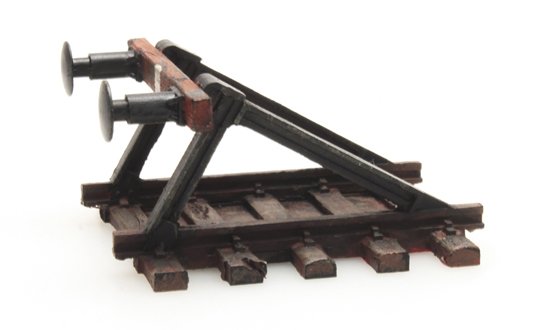 Open buffer stop with buffers