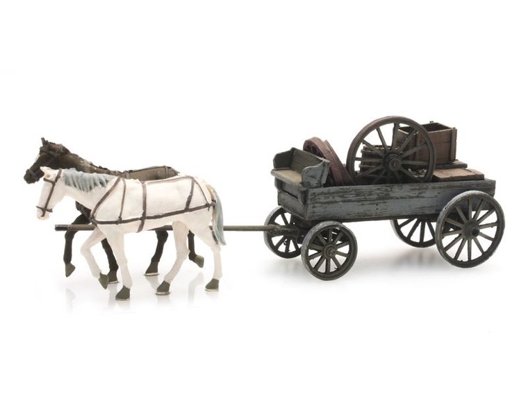 Platte kar met lading