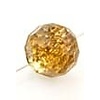 Kunststof knoopjes facet geslepen met zilverkleurige coating geel ± 12x11mm (gat ± 1mm)