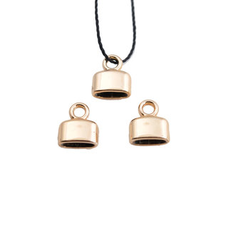 Metalen kapjes DQ rosegoud 8x9mm