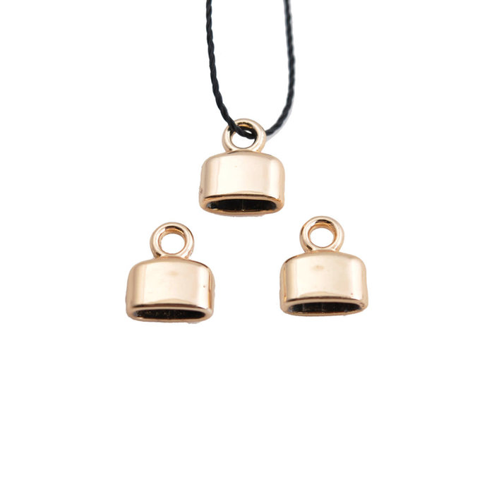 Metalen kapjes DQ rosegoud 8x9mm