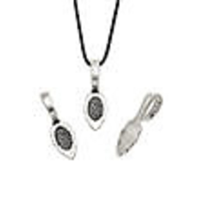 Metalen hangers plakoogje (glue on bail) blaadje 26x8,5mm voor plaksteen (5stuks)