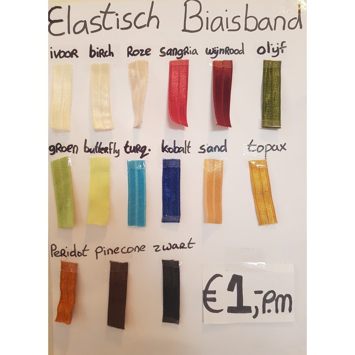 Elastisch biaisband 15mm (per meter)