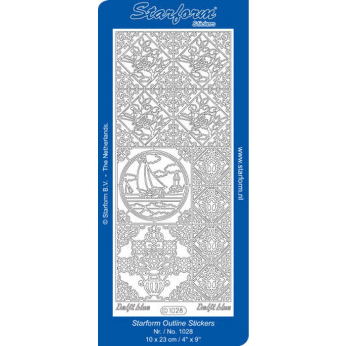 Stickervel Delfs blauw holland (per vel)