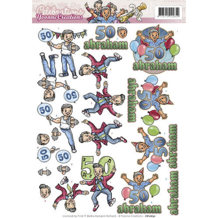 3D Knipvel - Yvonne Creations - Celebrations - Abraham