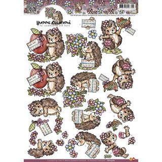 3D Knipvel - Yvonne Creations - Egeltjes beterschap