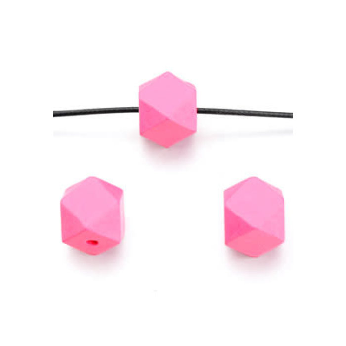 Houten kraal met facetten 20x19mm