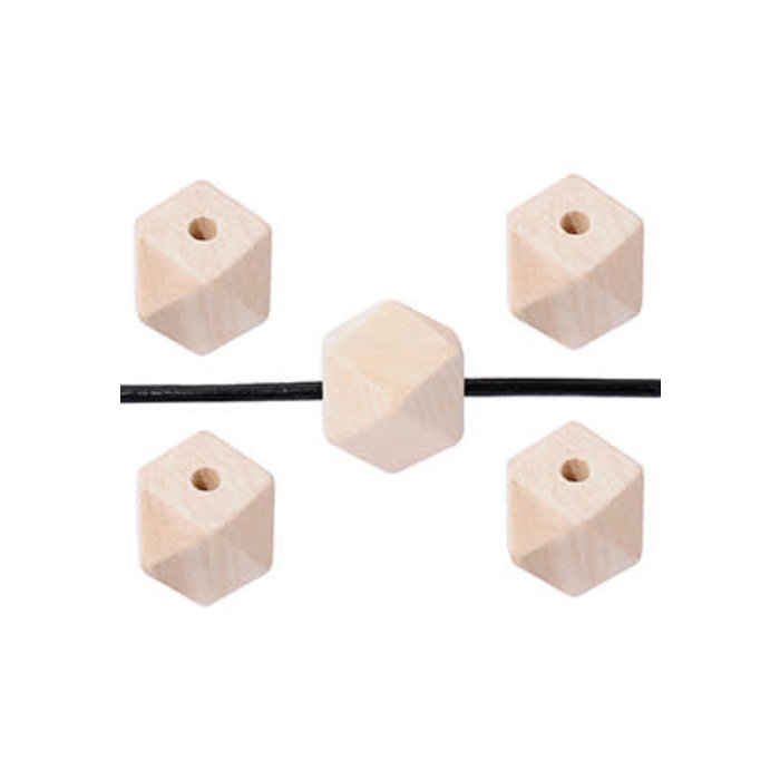 Houten kraal met facetten 20x19mm