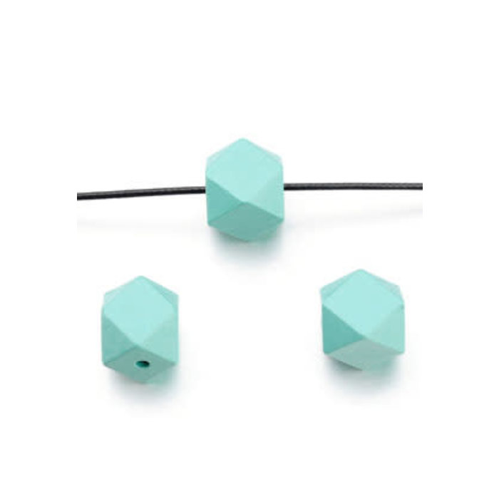 Houten kraal met facetten 20x19mm