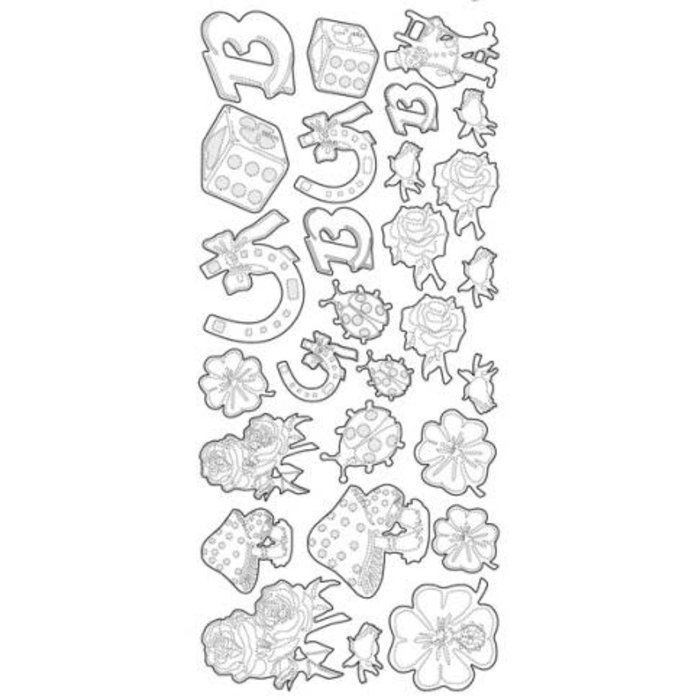 Stickers geluk lieveheersbeestje, klavertjes etc