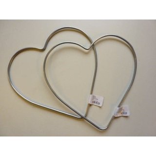 Metalen hart 20cm zilverkleurig