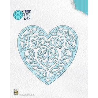 Stained glass Dies Fantasy heart