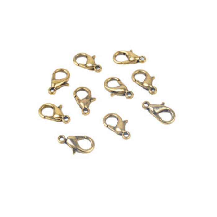 Metalen sluitingen ovaal ± 12x7mm oudgoud (oogje ± 1mm)