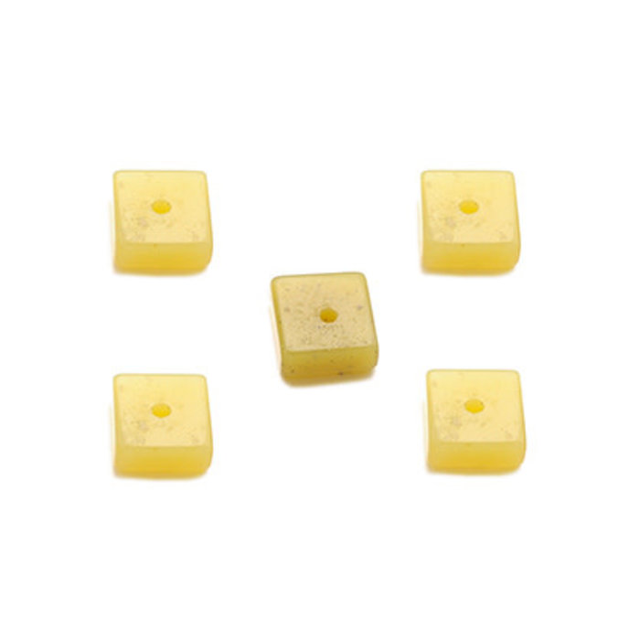 Natuursteen kralen Korean Jade rondel vierkant ± 8mm (per 10st)