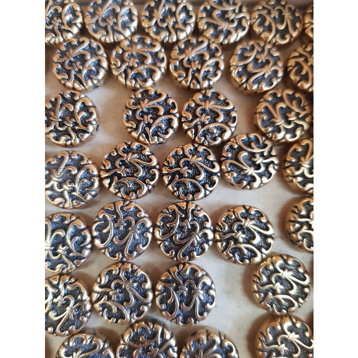 Metal look kraal plat oudgoud (per stuk)