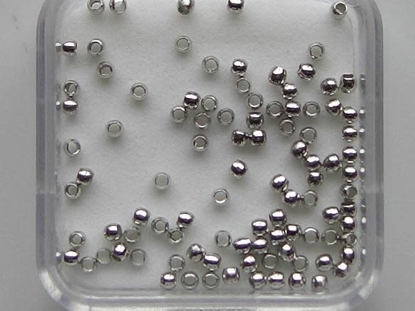 Doosje knijpkralen 1mm 100st zilver