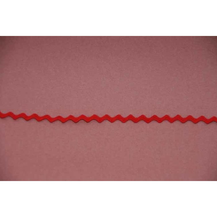 Zigzag band smal 4mm rood (per meter)