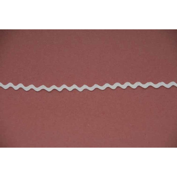 Zigzag band smal 4mm wit (per meter)
