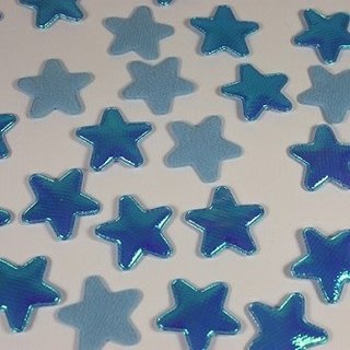 Stof ster applicatie blauw 25mm (per stuk)