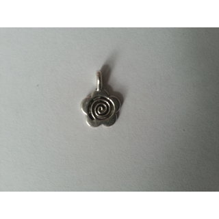 Metalen hanger plakoogje camee (glue on bail) bloemetje