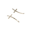 Metalen hanger/tussenzetsel kruis =/- 55x24mm oudzilverkleur