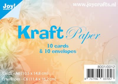 Joy! kraftpapier kaarten met enveloppen C6
