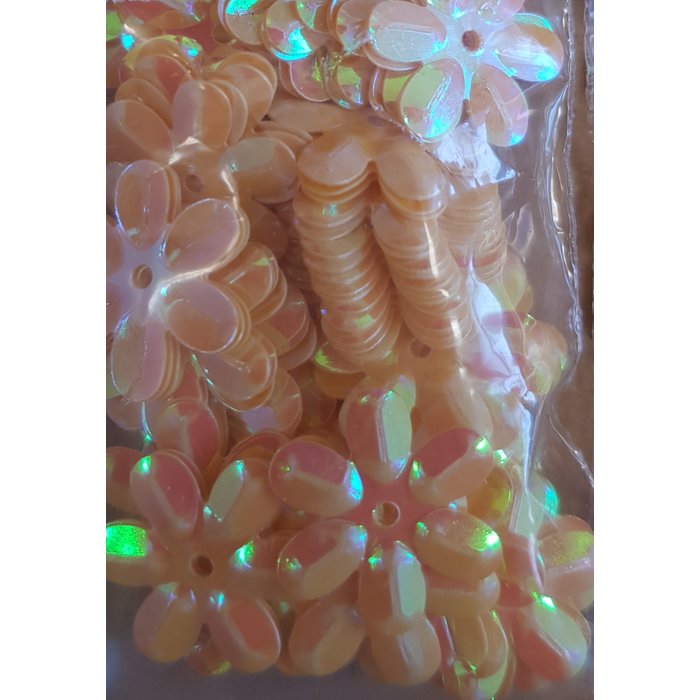 Bloem pailletten geel zakje