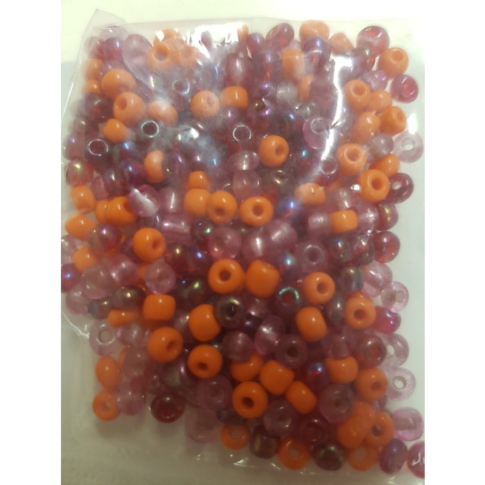 Zakje mix rocailles rood 6x6cm