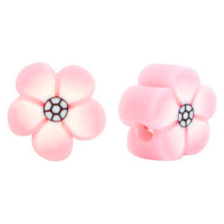 Polymeer kralen bloem Light pink 10mm