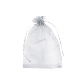 Sieraad zakje organza 7x9cm Silver grey (per stuk)