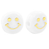 Letterkralen van acryl 10mm smiley White-gold