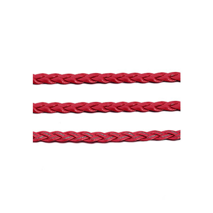 Imitatieleren band gevlochten 5mm, 2mm dik