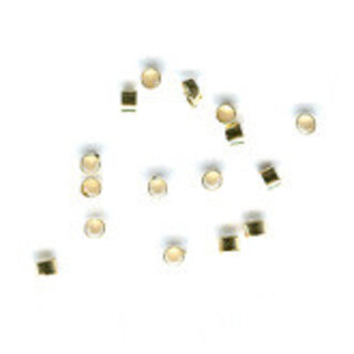 Doosje knijpkralen (100) goud 2x1.5mm