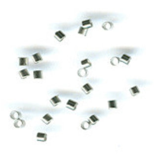 Doosje knijpkralen (100) zilverkleur 2x1.5mm