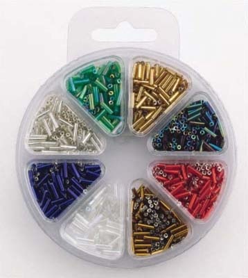 Glass bead kit 8 colors bugles 6mm kralenset